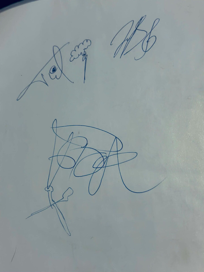 D.A.D. nimikirjoitkset paperilla