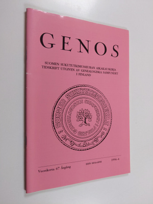 Genos 4 / 1996 : Suomen sukututkimusseuran aikakauskirja
