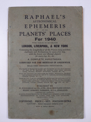 Raphael's Astronomical Ephemeris of the Planets' Places f...