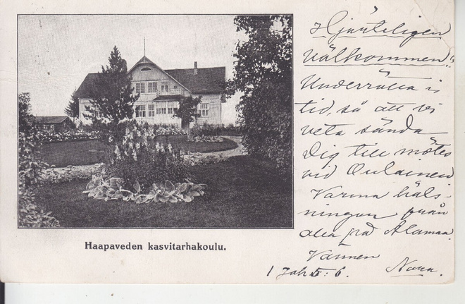 Haapavesi kasvitarhakoulu kortti 1914