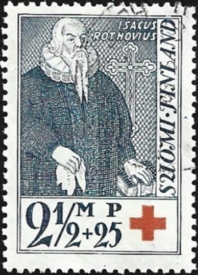 1933 Punainen Risti 2 ½ mk + 25 p leimattu LaPe 183