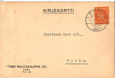 FIRMAKORTTI KEMI RAUTAKAUPPA