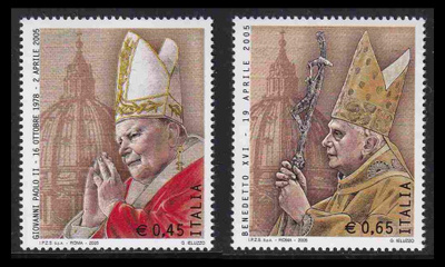 Italia 3069-70 ** Paavi Johannes Paul II kuolema (2005)