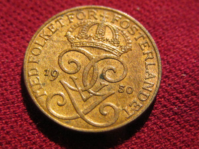 1 öre 1950. Ruotsi-Sweden