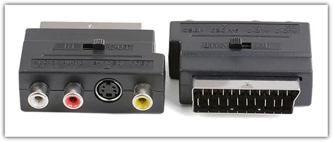 21-pin SCART-RCA/S-Video adapteri IN/OUT #31517