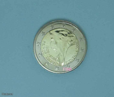 2008 Slovenia 2 euro juhlaraha Primoz Trubar UNC