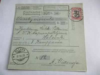 1923 Ullava postiosoitus SVK Lapuan pataljoona Hkiin