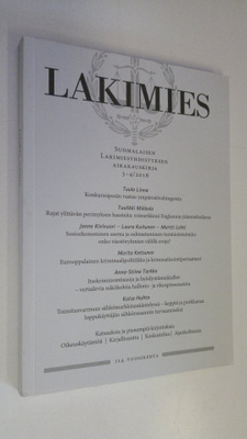Lakimies 3-4/2016 : Suomalaisen lakimiesyhdistyksen aikak...
