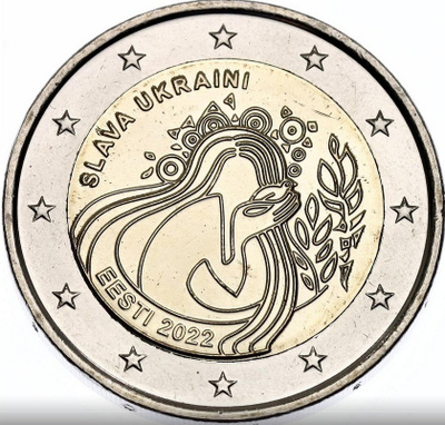 ** VIRO 2€ 2022 Ukraina & vapaus pillerissä **