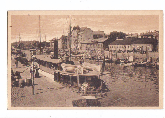 VANHA Postikortti Turku Laiva Salo 1900-l