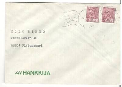 Hankkija,  v. 1971  firmakuori aihekeräilijälle