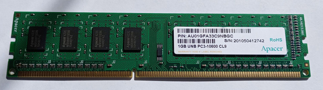APACER MUISTIPIIRI 1GB UNB PC3-10600 CL9