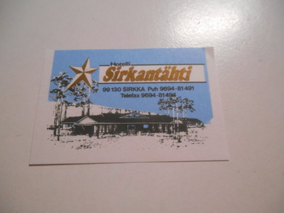 TT Etiketti Hotelli Sirkantähti Sirkka