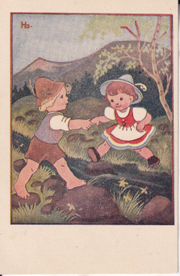 Tyttö ja poika , Helja Sjösted . e247