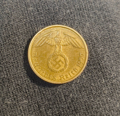 Natsikolikko 5 reichspfennig v. 1937 A