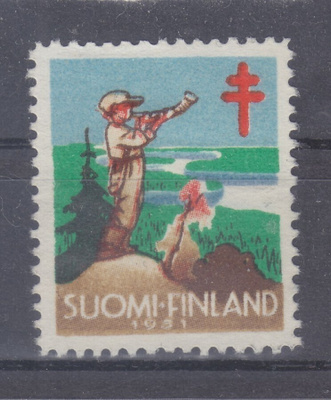1951 TUB joulumerkki postituoreena.