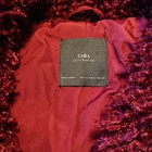 Viininpunainen karvalankatakki Zara koko XS - pikkukuva 2