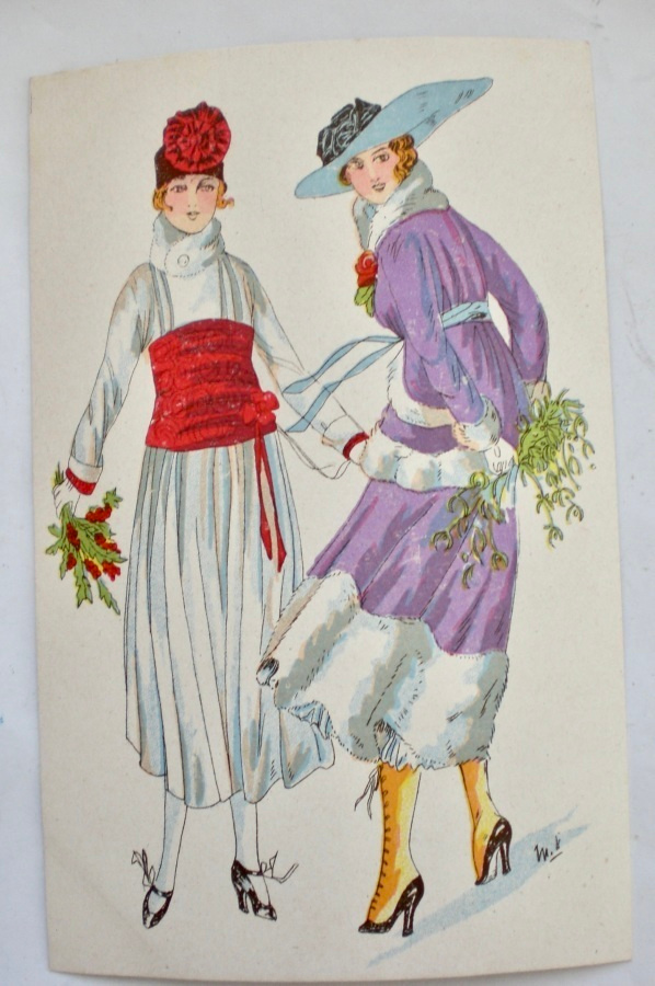 VANHA Postikortti Sign MiKi Art Deco UPEA n. 1920