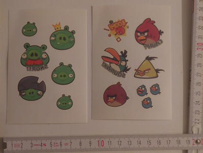 siirtotatuointi MUUMI / ONNI ORAVA / ANGRY BIRDS