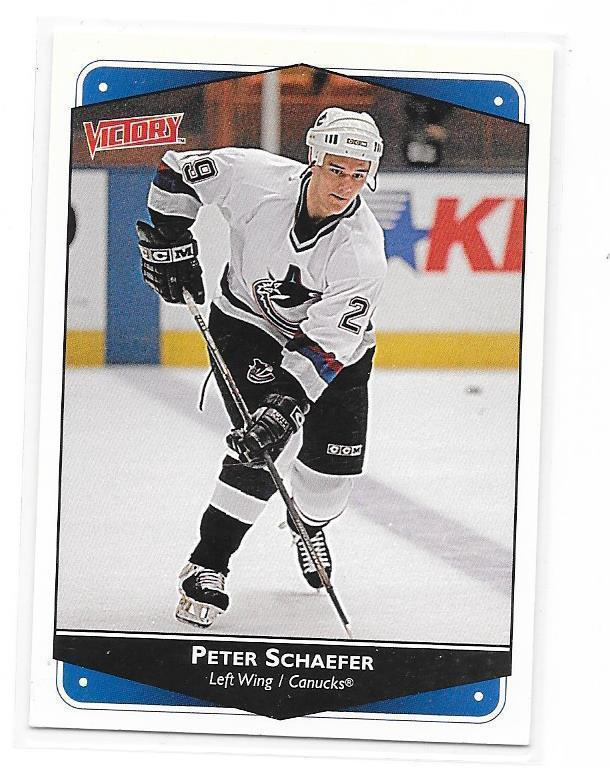 1999-00 UD Victory #302 Peter Schaefer Vancouver Canucks TPS
