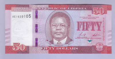 Liberia 50 Dollars v.2022 UNC P-76