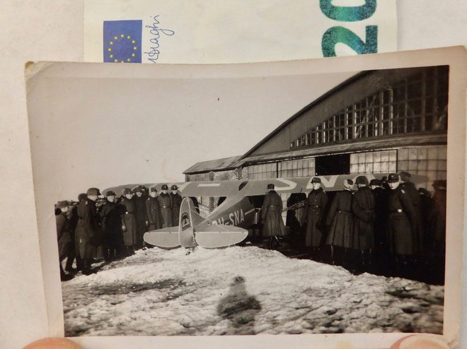 VANHA Valokuva Sotilaat Lentokone 1930-l