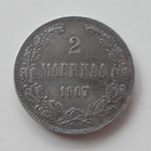 Venäjävallanaikainen 2 markkaa 1907 Nikolai II Ag - pikkukuva 1