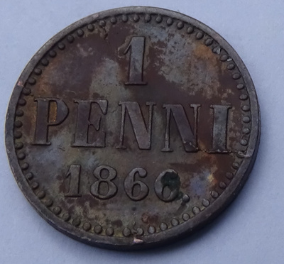 1866 1 penni tyypit 1.1 ja 2.1 kl6