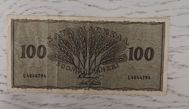 100 markkaa 1955