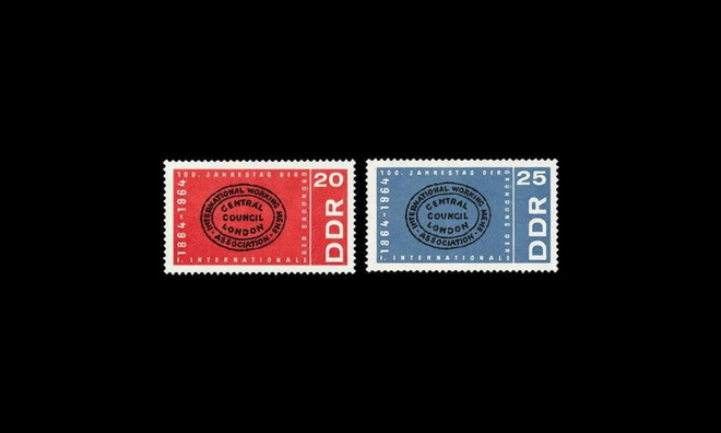 DDR 1054-5 ** 1. kansainvälinen työläisjärjestö 100v (1