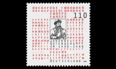 Saksa 2098 ** Johannes Gutenberg, kirjapaino (2000)