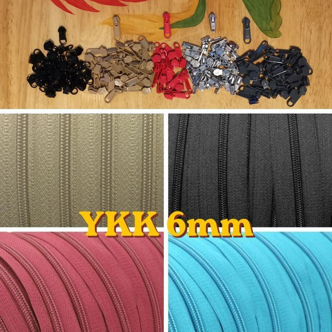 YKK vetoketjua 4 väriä 121m, YKK vedin 135 kpl
