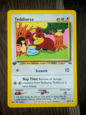 Pokemon kortti Teddiursa Neo Discovery 1st edition