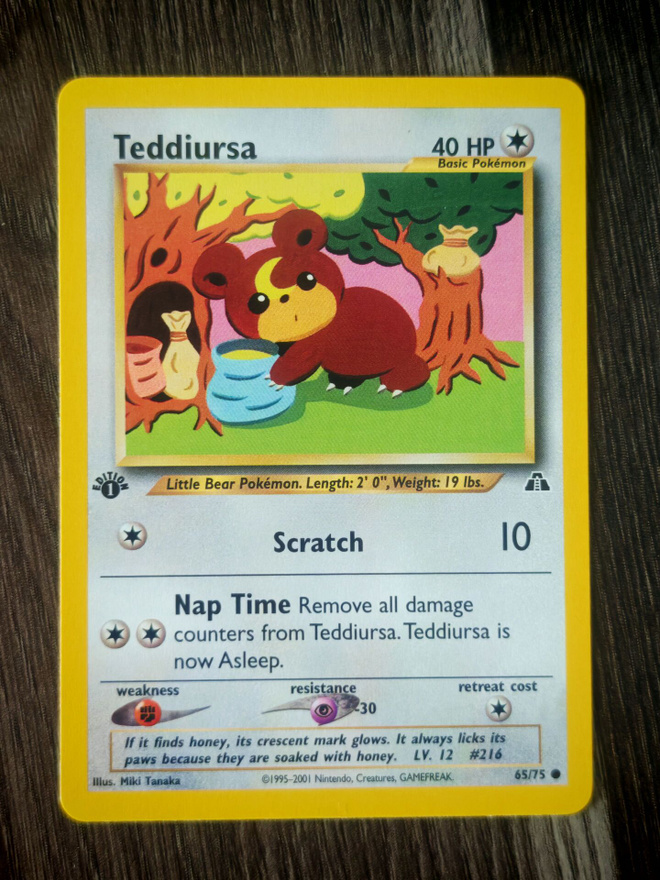 Pokemon kortti Teddiursa Neo Discovery 1st edition