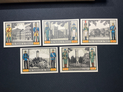 Sotilasaiheiset Notgeldit 1703 - 1918 … WWI Jena