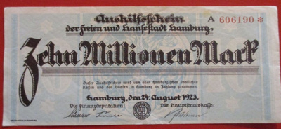 GERMANY 10 000 000 MARK 1923  A SARJAA  (K15-S63)