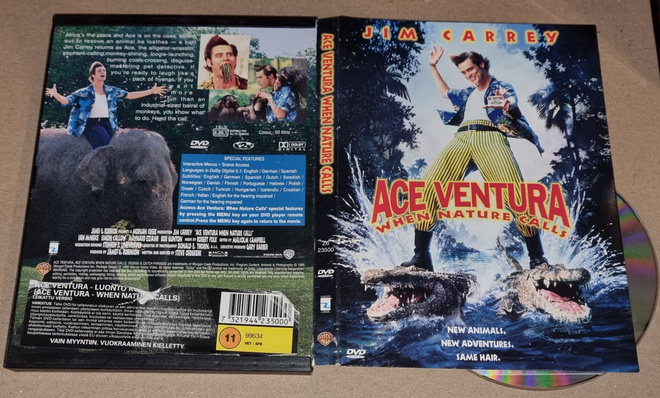 DVD Ace Ventura luonto kutsuu. Warner Snapper