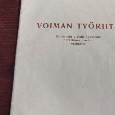 Voiman työriita 1931 julkaisu