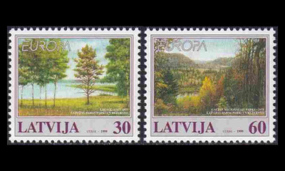 Latvia 496-7 ** Europa luonnonsuojelu (1999)