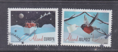 Åland 2015 joulumerkit ep. leimalla