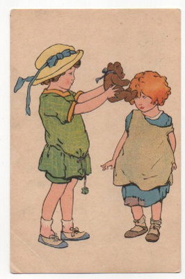 Tyttöparilla teddy-nalle (R)