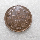 10 penniä 1915 siistikuntoinen pientä reunakarheutta - pikkukuva 3