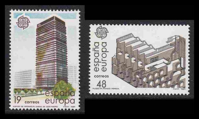 Espanja 2781-2 ** Europa moderni arkkitehtuuri (1987)