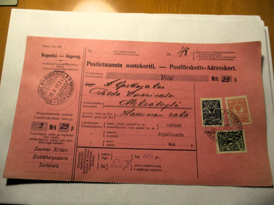 1911 Sortavala postiennakko Metsäkylä, Haminan rata