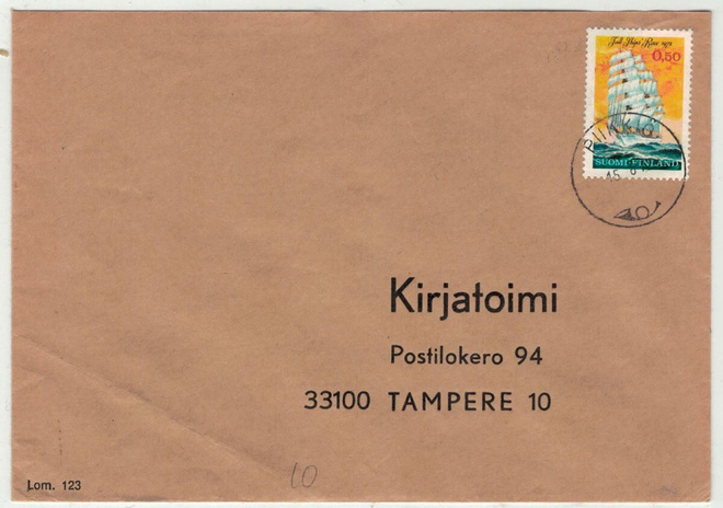 1972 Tall Ships Race kaunisleimainen kirje