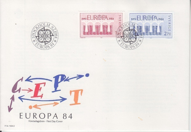 Ruotsi FDC 1984 Europa cept.