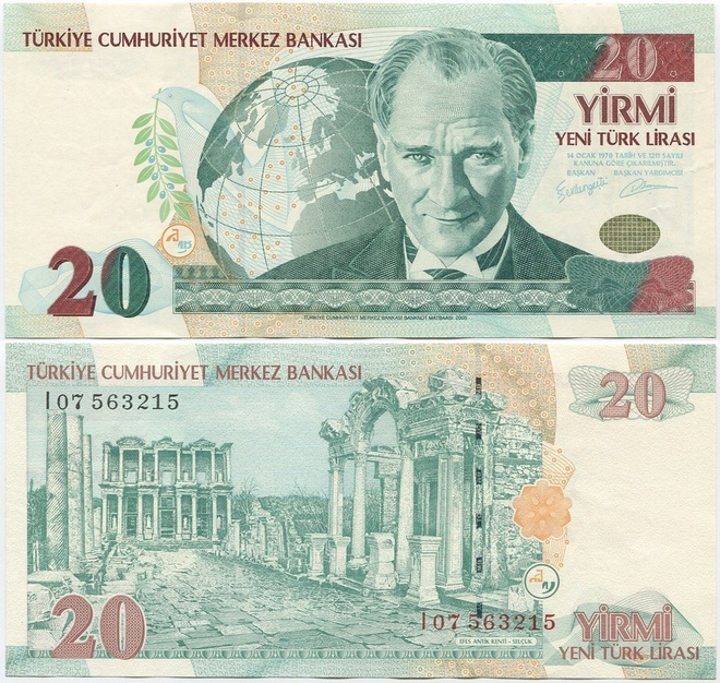 Turkki Turkey 20 Yeni Lira v.2005 (P-219) aUNC
