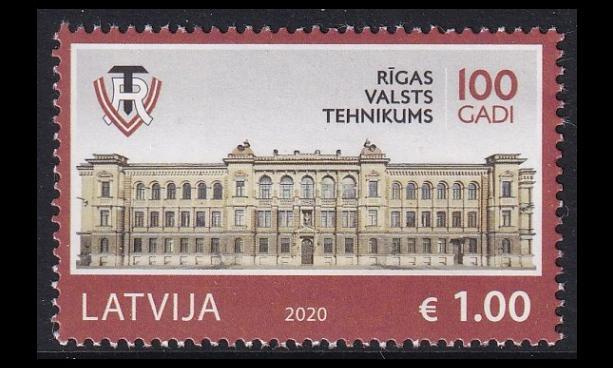 Latvia 1099 ** Teknillinen koulu 100v (2020)