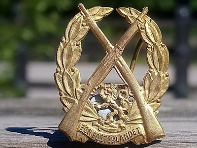 Fosterlandet ammuntamerkki 1 LK. Halkaisija - 31 mm.