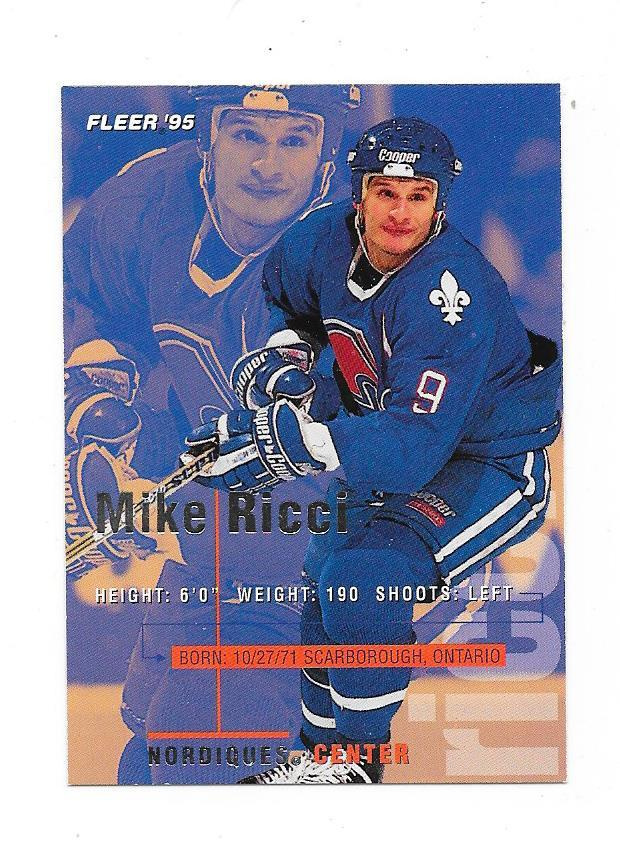 1994-95 Fleer #182 Mike Ricci Quebec Nordiques
